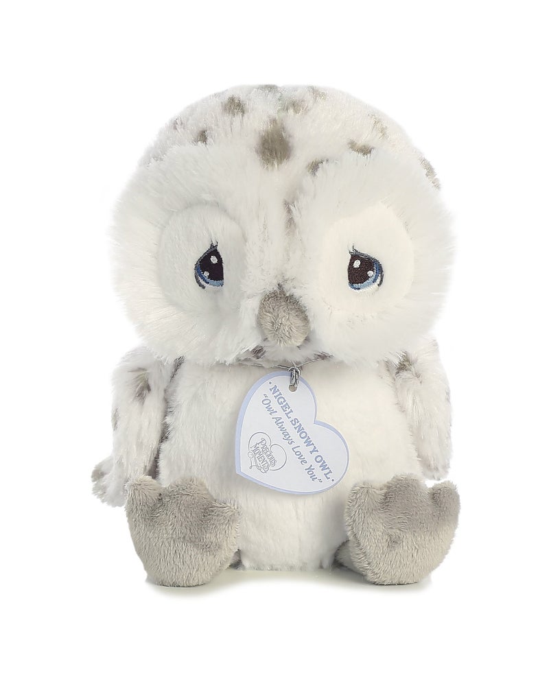 AuroraÂ® Adorable Precious Momentsâ„¢ Nigel Snowy Owl Stuffed Animal - Heartwarming Toy for Comforting Children - for Sentimental Gifts, Birthdays, and Adults - White 7.5 Inches - Image 1